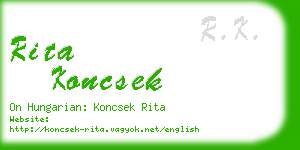 rita koncsek business card